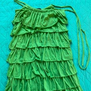Women’s Lime-green ruffle mini-dress